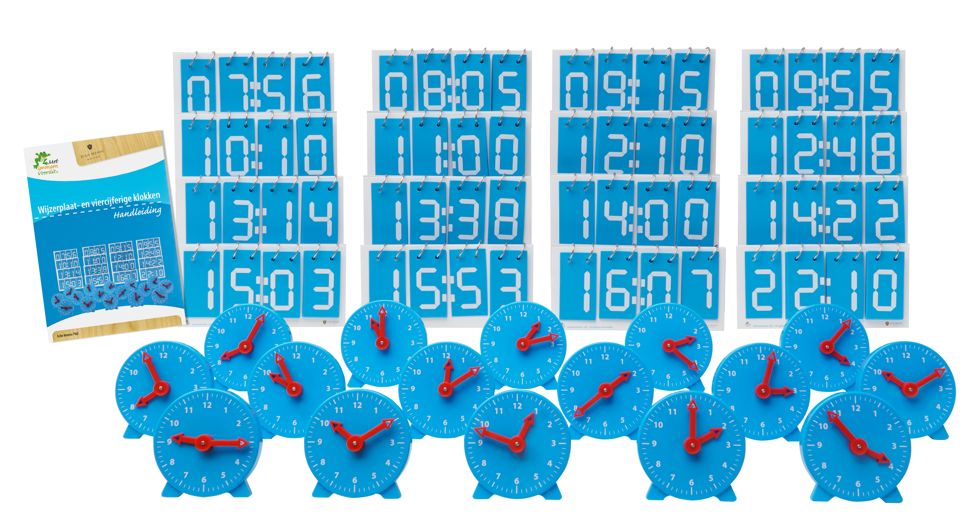 Set wijzerplaatklokken en viercijferige positieklokken